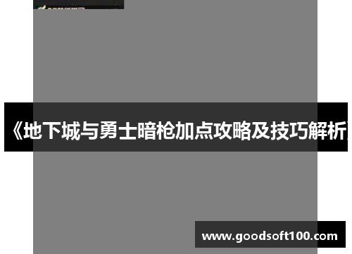 《地下城与勇士暗枪加点攻略及技巧解析》