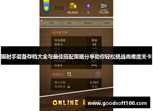 猫射手装备存档大全与最佳搭配策略分享助你轻松挑战高难度关卡